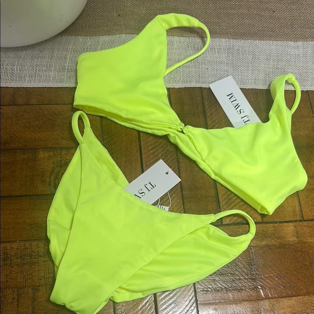 TJ swim Bright Yellow Bikini Set new with tags.  Size medium